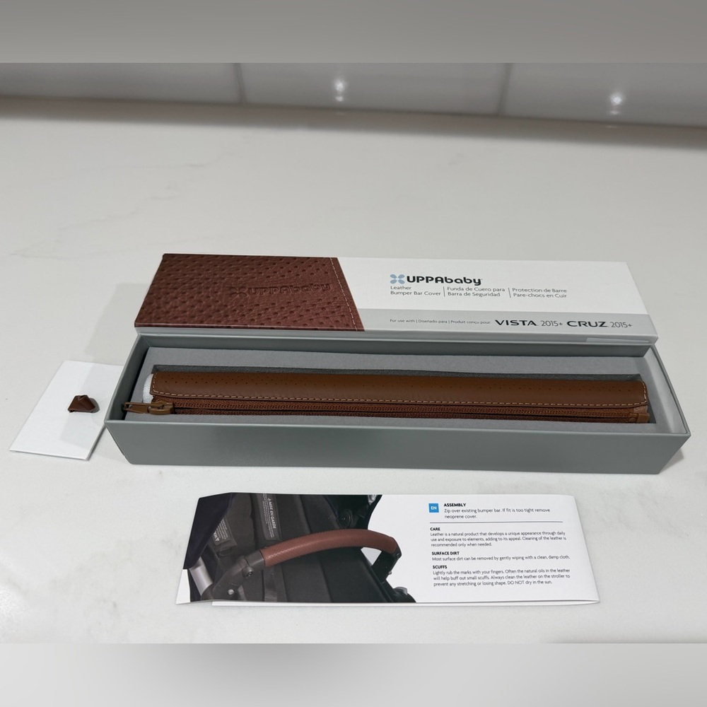 UPPAbaby VISTA + CRUZ Stroller Leather Bumper Bar Cover - Saddle